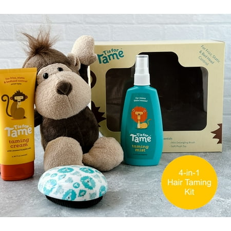 T is for Tame 4-in-1 Baby Hair Gift Set With Brush and Plush Monkey