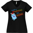 thumbnail image 3 of Inktastic I Want a Hippopotamus For Christmas Cute Stuffed Hippo Women's Plus Size V-Neck T-Shirt, 3 of 5