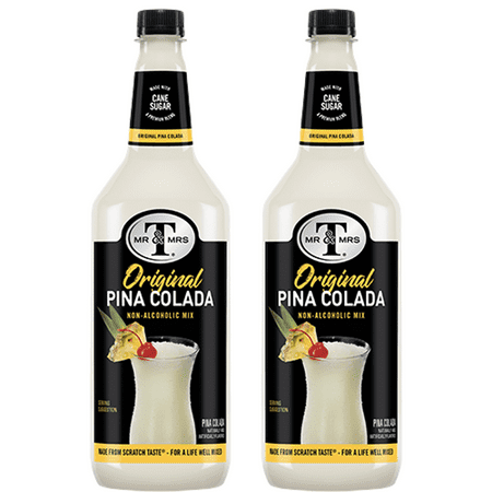 Mr & Mrs Pina Colada Mix, 1L Bottle, 2 Pack – Premium Cocktail Mixer for Pina Colada Mix, Ready to Use