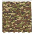 thumbnail image 3 of Ambesonne Camo Shower Curtain, Summer Mosaic Pattern, 69"Wx84"L, Green Brown Dark Brown, 3 of 3