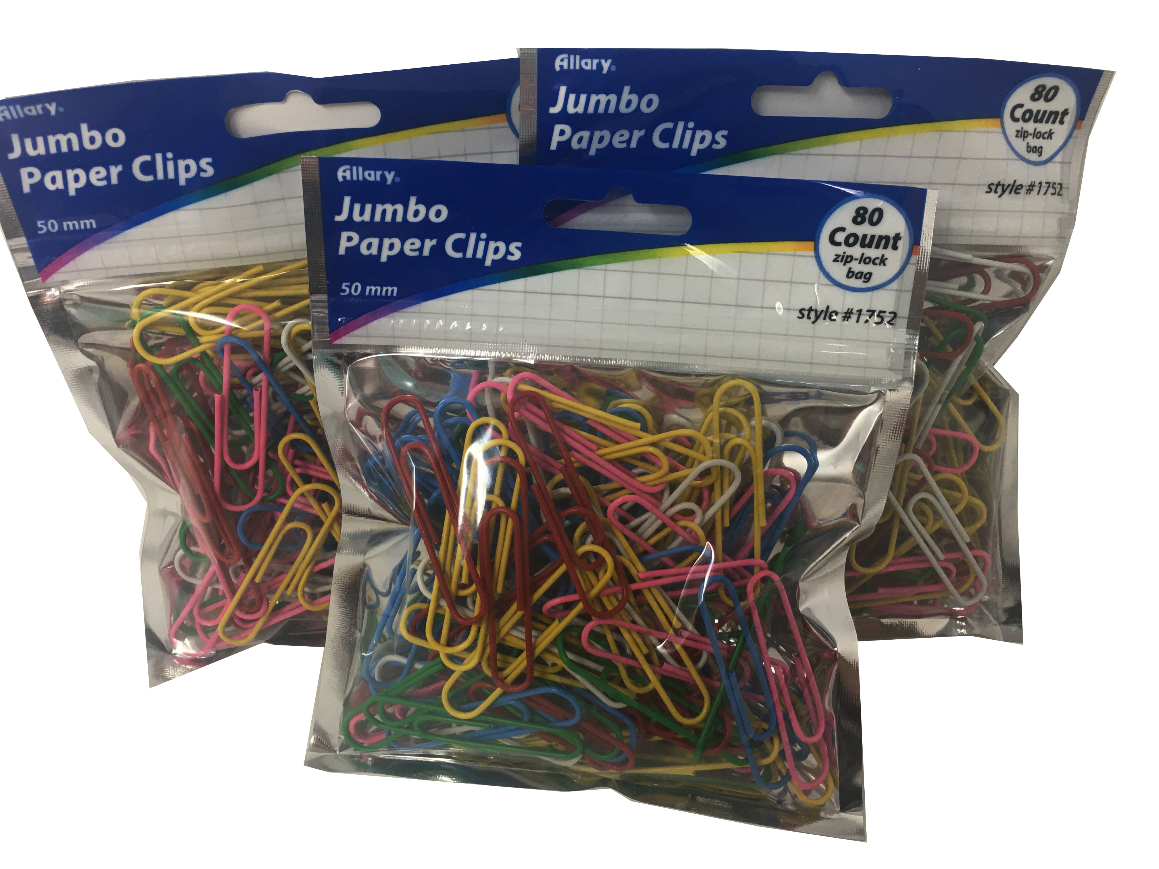 Paper Clips Jumbo Assorted Ct Multi Color Pack Of Walmart Com