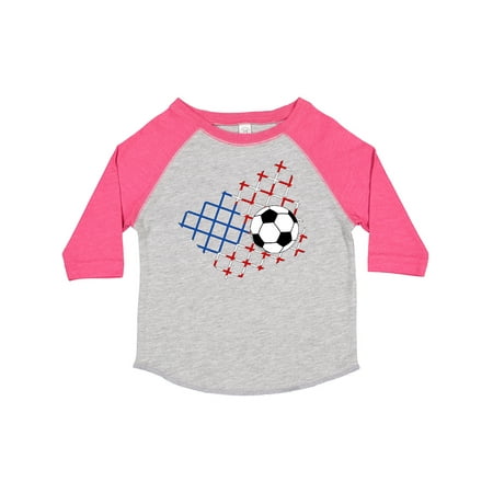 

Inktastic Soccer Ball Net with American Flag Colors Gift Toddler Boy or Toddler Girl T-Shirt