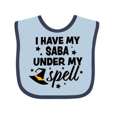 

Inktastic I Have My Saba Under My Spell with Cute Witch Hat Gift Baby Boy or Baby Girl Bib