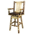 thumbnail image 5 of Glacier Country Collection Counter Height Swivel Captain's Barstool - Saddle Upholstery, 5 of 7