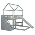 thumbnail image 4 of Harper & Bright Designs Twin over Full House Bunk Bed with Slide and Stairs for Bedroom, Wood Bunk Bed Frame with Guard Rail & Storage, Gray, 4 of 18