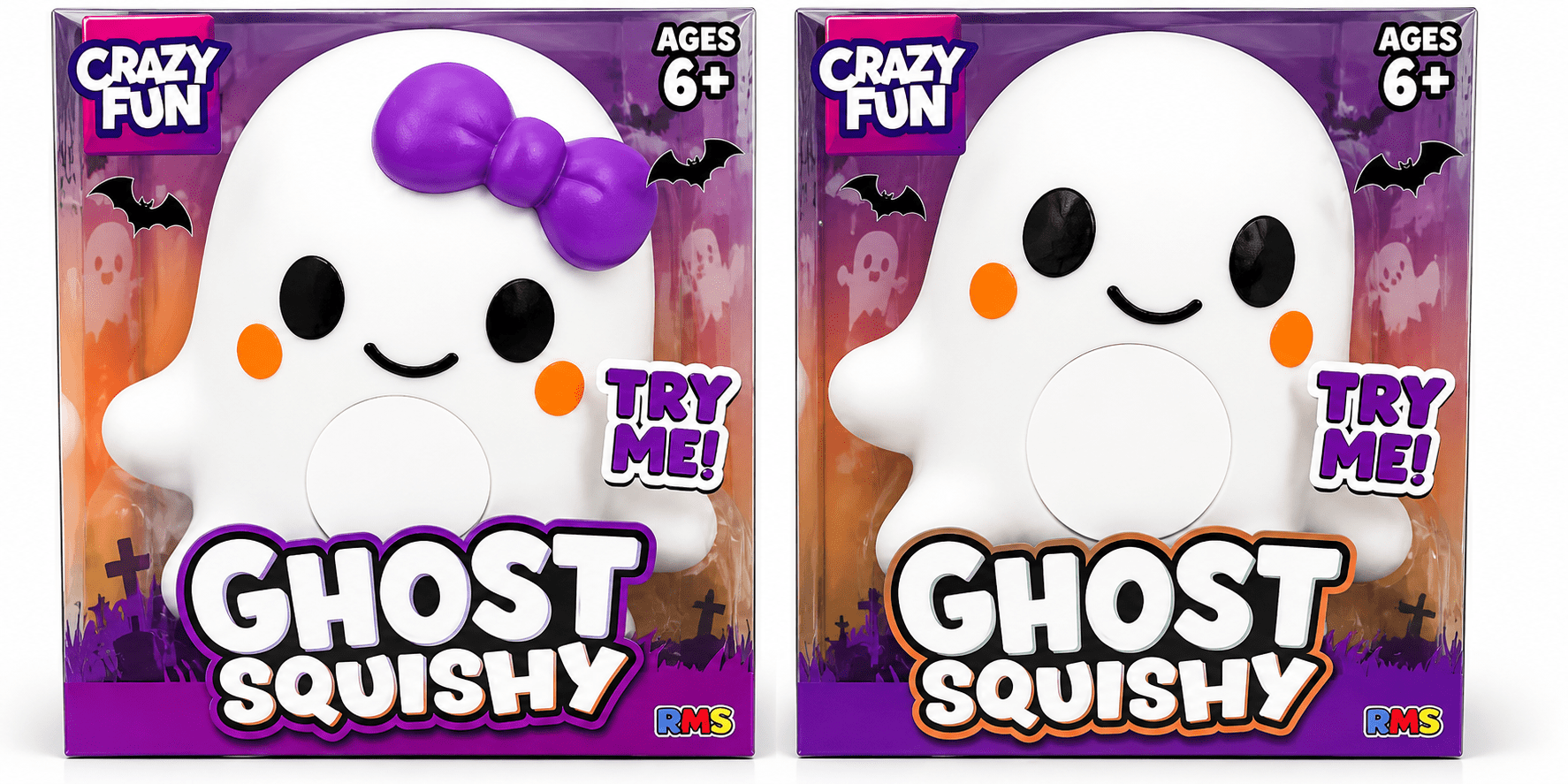 Crazy Fun Large Sensory Squishy Stress Relieving Ghost Figure, 1 of each