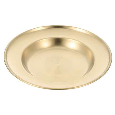 

NUOLUX Stainless Steel Plate Round Dinner Plate Multi-functional Food Serving Plate