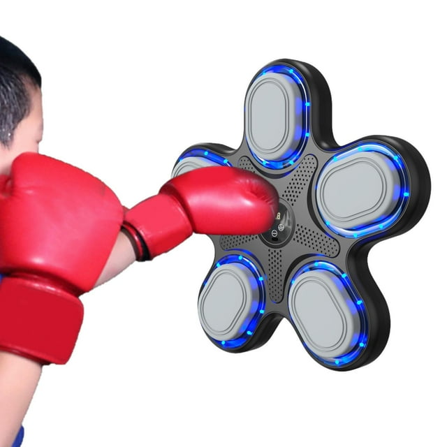 Máquina de boxeo inteligente perfecl con diana de pared de boxeo con música electrónica ajustable Negro
