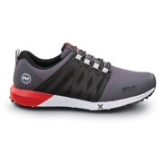 Timberland PRO Radius, Men's, Asphalt/True Red, Soft Toe, EH, MaxTRAX Slip Resistant, Athletic, Work Shoe (14.0 M)