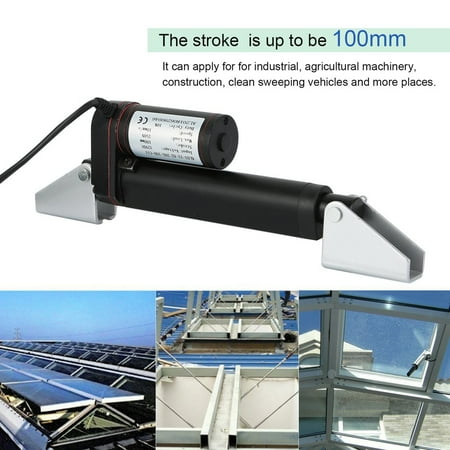 Linear Actuator Motor 750N 12VDC 165LBS 100mm Electric Door Opener With Mounting Bracket For Industrial Agricultural Machinery