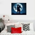 thumbnail image 4 of Nawypu Canvas Prints Wall Art - Silhouette of Loving Couple Kissing Against The Full Moon, 4 of 4