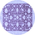 thumbnail image 1 of Ahgly Company Indoor Round Oriental Blue Traditional Area Rugs, 6' Round, 1 of 4