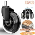 thumbnail image 2 of 5pcs Universal Furniture Casters Wheels 3 Inch Rubber 360 Degree Rotatable Safe Rollers Quiet Rolling Office Chair Caster Wheels ,Superior Material, 2 of 6