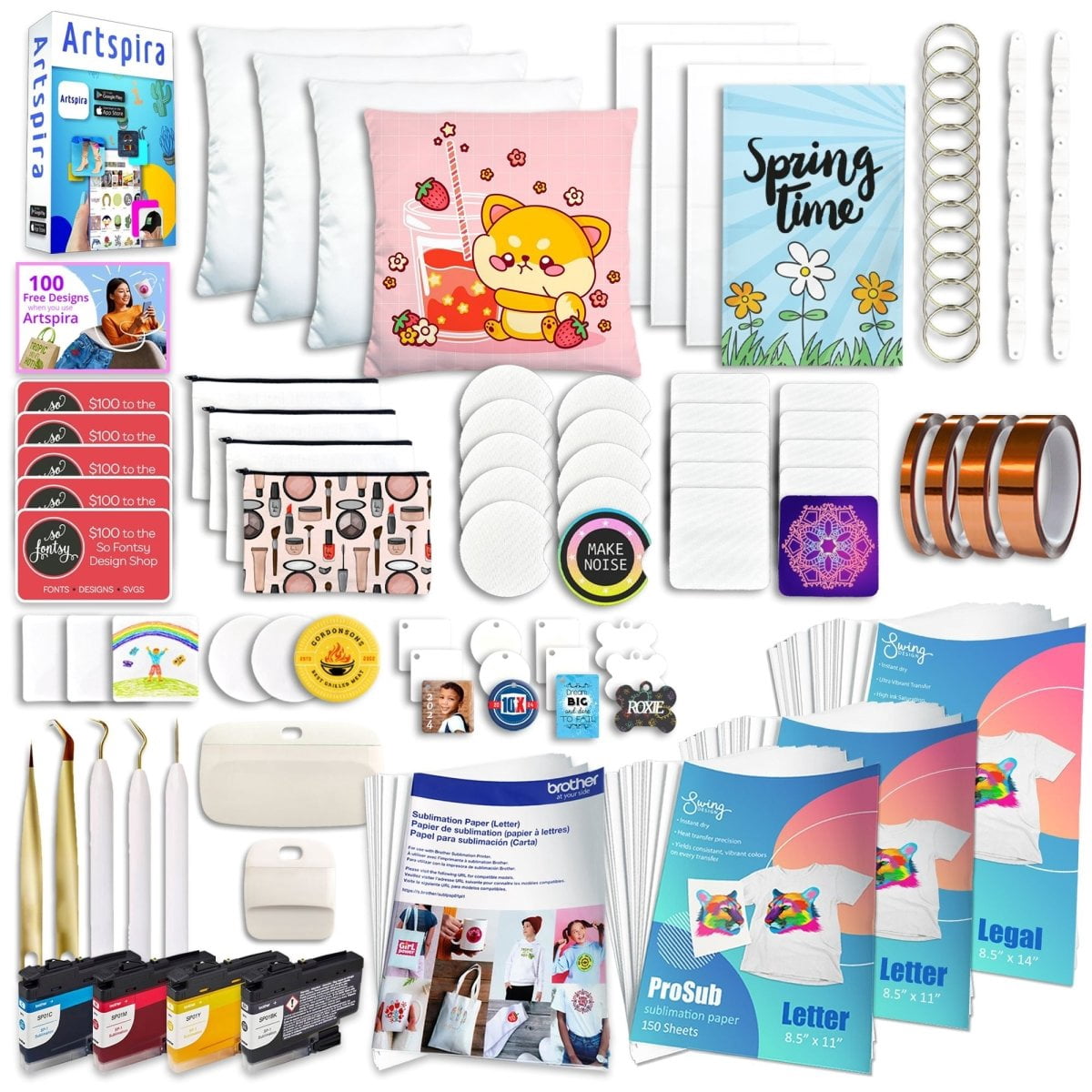 Brother SP-1 Sublimation Printer Deluxe Bundle with 460 Transfer Sheets