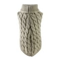 thumbnail image 2 of Ympkerial Dog Sweaters Medium Dogs Winter Turtleneck Pullover Cable Knit Fleece Stretch Warm Pet Clothes for French Bulldog Dachshund Pug Corgi Beagle Cozy Holiday Gift, 2 of 9