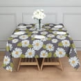 thumbnail image 3 of Darkgray Daisy Flower Green Leaves Pattern Square Tablecloth,Waterproof Square Table Cover,Wipeable Spillproof Washable Table Cover for Home Kitchen Party Decor 42"X42"(107x107cm), 3 of 6