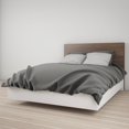 thumbnail image 3 of Nexera Identi-T Platform bed with Plank Effect Headboard, White & Walnut, 3 of 3