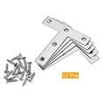 thumbnail image 4 of Uxcell T Shape Bracket 80x80mm Stainless Steel Polishing Silver Tone with Screws 12Pack, 4 of 6