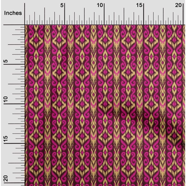 oneOone Georgette Viscose Fabric Stripe & Swirl Ikat Print Sewing Fabric BTY 42 Inch Wide
