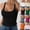 Black, variant on Women’s Ribbed Tank Top, U-Neck Sleeveless Camisole, Form-Fitting Basic Layering Top, Solid Colors (Black,S)