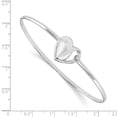 thumbnail image 2 of 925 Sterling Silver White Ice .01ct. Diamond Heart Bangle Chain Bracelet; 7 inch; for Adults and Teens; for Women and Men, 2 of 3