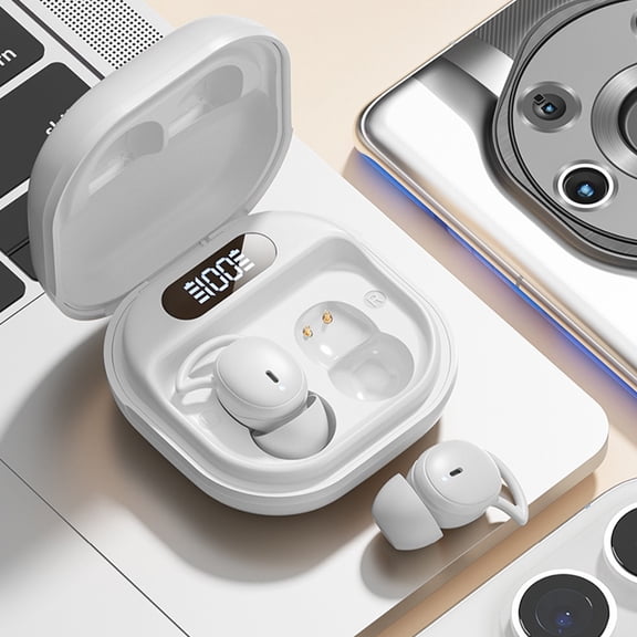 Byujiro Bluetooth Earbuds 2024 New Wireless Sleep Dedicated Side Sleep Bluetooth Headphones Wake Up Mini Sports Running Headphones Intelligent Digital Display