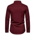 thumbnail image 5 of safuny Men's Fashion Long Sleeve Shirts Jackets Slim Suit Tops Big&Tall Solid Color Shackets Turn Down Collar Sweatshirts Button Casual Business Workout Outwear Red M, 5 of 8