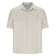 thumbnail image 5 of USNSM Men's Button Down Shirt Dots Print Short Sleeve Casual Shirt Comfort Breathable Summer Business Casual Dress Shirts Beige XXL, 5 of 5