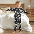 thumbnail image 4 of Boys Pajamas Girls Pajama Black and White Halloween Elements Cute Comfortable Cotton Two-piece Pajama Set, 4 of 7