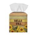 thumbnail image 2 of POLERO Stylish Tissue Box Holder Hello Fall Sunflower Square Tissue Cube Cover PU Leather Facial Organizer for Bathroom, Tabletop, Car, Night Stands, Office, Home, Kitchen, 5.1''X5.1''X5.5'', 2 of 7