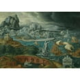 thumbnail image 3 of Circle of Maarten van Heemskerck 18x14 Black Modern Framed Museum Art Print Titled - Classical Landscape with Ships Running Before a Storm Towards a Classical Harbour, 3 of 5