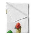 thumbnail image 2 of Clover Soft Flannel Fleece Throw Blanket, Luck Composition with Horseshoe Ladybug and Shamrock, Cozy Plush for Indoor and Outdoor Use, 50" x 70", Grey Yellow Vermilion, by Ambesonne, 2 of 5