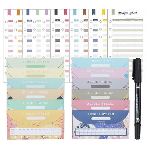 Zeiwohndc Budget Refills Paper 6-Holes Punched Expense Tracking Budget Sheets