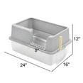 thumbnail image 4 of Furrbby Sifting Stainless Steel Litter Box for Pine Pellet, High Side, Grey, 4 of 9