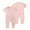 Pink, variant on Delliss Baby Romper 100% Cotton Short Sleeve Footless Pajamas 2 Way Zipper Summer Sleeper Jumpsuit Outfits 0-24 Months