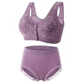 thumbnail image 2 of ZAZYULZ Ladies Bra and Set Front Closure Middle Elderly Women's Underwear Bra Briefs Daily Lingerie(Purple,48), 2 of 3