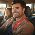 thumbnail image 3 of Uorisanigo Cool Flame Wolf Flannel Seat belt Shoulder Pad Thick Fluffy Seat Belt Shoulder Strap Covers Comfortable Driving Car Seat Strap Pads Two Piece Set Compatible with Most Cars, 3 of 7