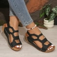 thumbnail image 7 of Bkhluea Women Wedge Slingback Sandals Cutout Elastic Strap Shoes Comfortable For Casual Travel Daily Walking Outdoor Activities, 7 of 7