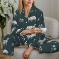 thumbnail image 6 of Pajama Sets for Women 2 Pcs, turtle chrysanthemum Button Down Long Sleeve Sleepwear Lounge PJ Sets, 6 of 6