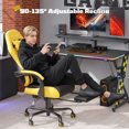 thumbnail image 4 of RSPGame Ergonomic Gaming Chairs for Adults,Pocket Spring Cushion,PU Leather Office Chairs with Lumbar Support and Retractable Footrest,Home and Office Computer Chairs-Yellow Racing, 4 of 13
