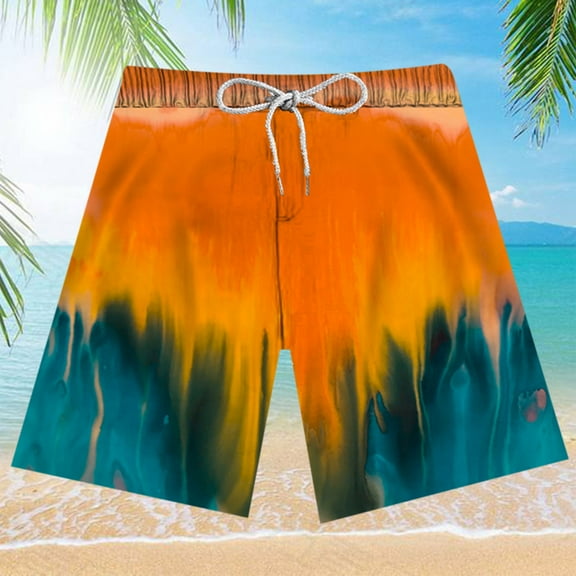 Tejiojio Men's Classic-Fit Cargo Shorts Men's And Women's Five-point Breathable Sports Surfing Printing Plus Size Seaside Vacation Beach Shorts Swimming Trunks