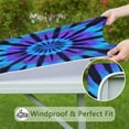 thumbnail image 6 of Blue Purple Tie Dye Pattern Square Fitted Tablecloth with Elastic Edge,Square Table Cover,Washable Elastic Table Cover for Home Kitchen Party Decor 34"x34", 6 of 6