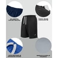 thumbnail image 5 of NY Threads 5 Pack Men's Athletic Shorts Quick Dry Loose-Fit Lightweight Running Workout Gym Shorts with Pockets, Large, Black/Navy/Dark Grey/Medium Grey/Royal Blue, 5 of 7