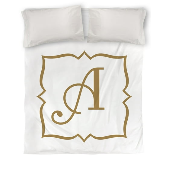 Idg Gold Script Monogram Duvet Cover