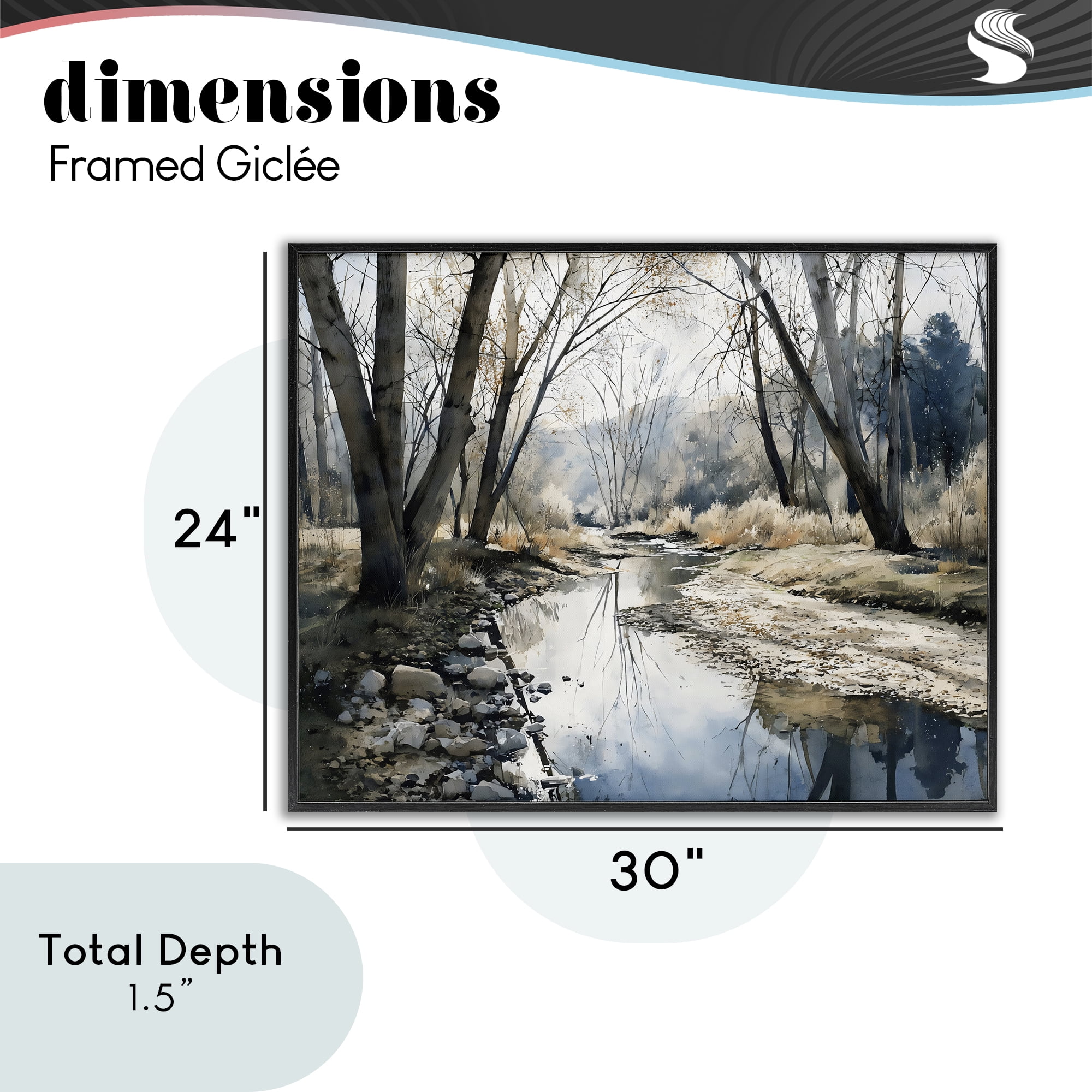 Stupell Industries Serene Reflections at Autumn Creek Black Framed Giclee Art, design by Franklyn Gregory