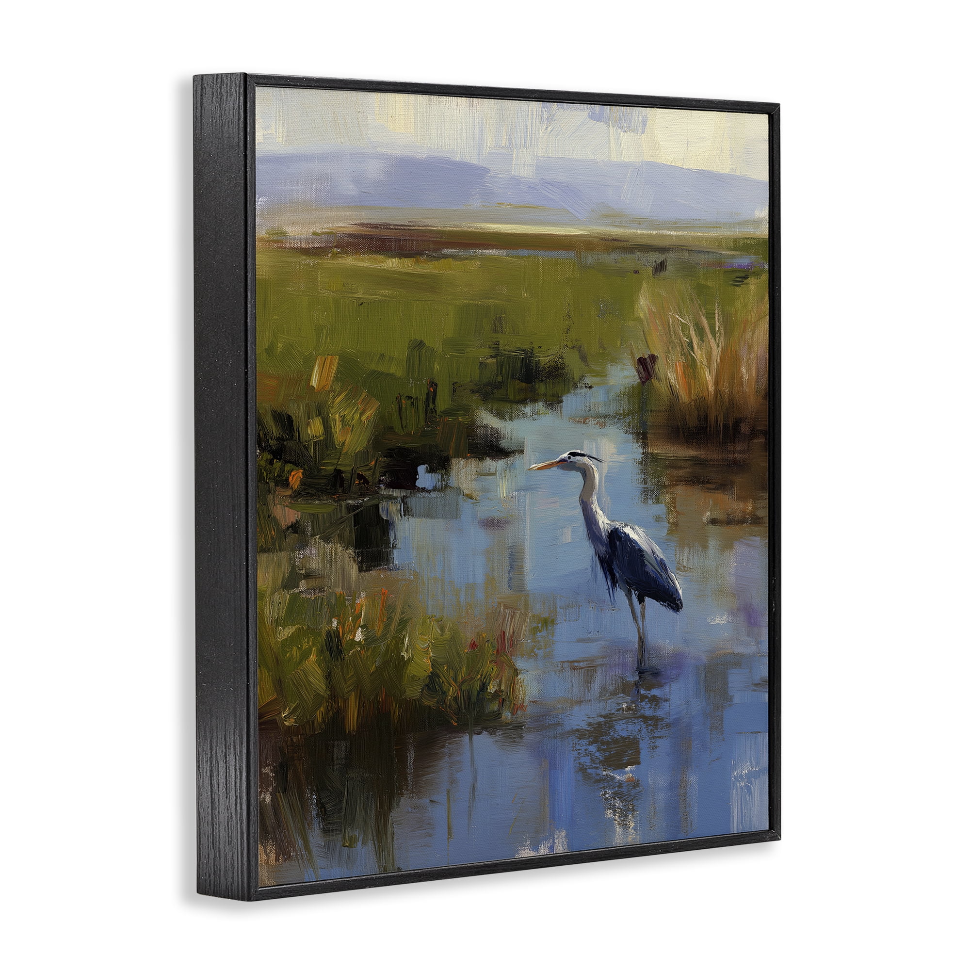 Stupell Industries Bird Among The Reeds Black Framed Giclee Art, design by Svetlana Aleynikova