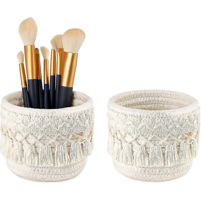 Macrame Makeup Brush Case, Boho Storage Case Set of 2 26-27s
