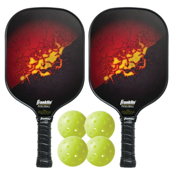Franklin Sports Pickleball Paddle   Ball Set - 2 Paddles   (4) X-40 Balls