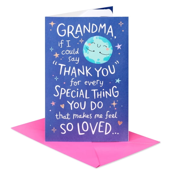 American Greetings Mother's Day Card for Grandma, Whimsical Stars and Planet Theme, Includes Envelope