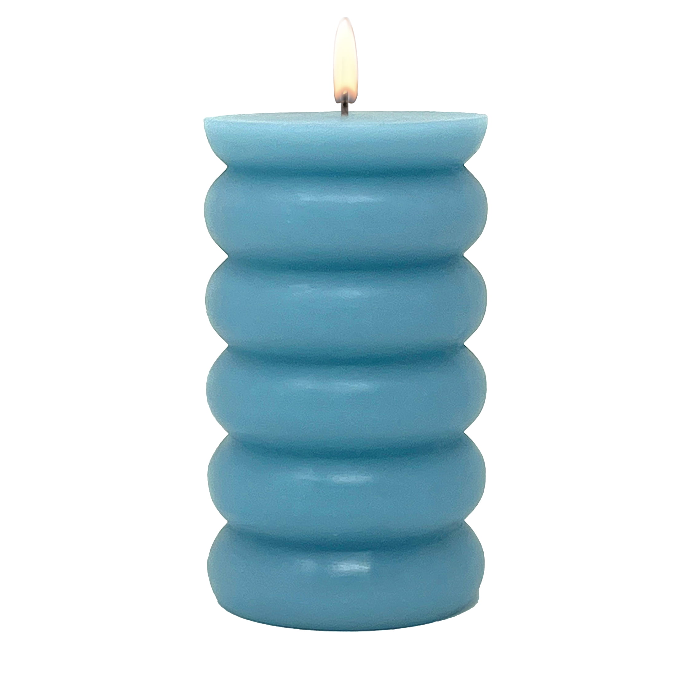 Mainstays Single Wick Bubble Pillar Candle, 3 in x 5 in, Unscented, Blue